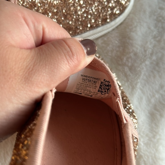 Like new Kate Spade x Keds rose gold glitter slip-on sneakers - Picture 5 of 6